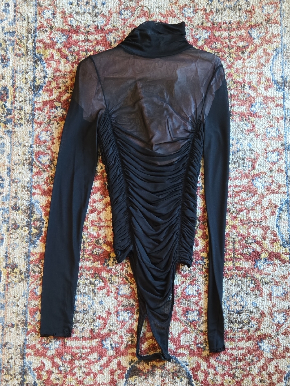 Sexy Black Sheer thong bodysuit